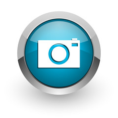 camera blue glossy web icon