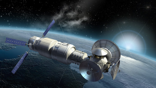 Satellite, spacelab or spacecraft surveying Earth