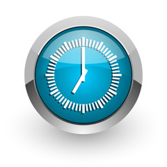 time blue glossy web icon