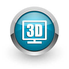 3d display blue glossy web icon