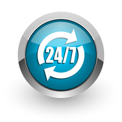 service blue glossy web icon