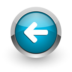 left arrow blue glossy web icon