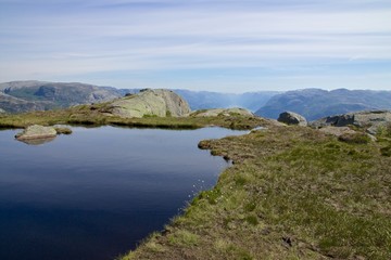 Fototapeta na wymiar Glacier Lake and Lysefjord