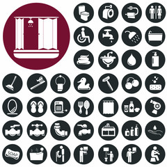 Toilet icons set