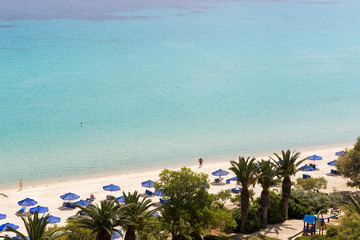 Kallithea sunny beach and summer resort at Kassandra of Halkidik