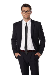 Businessman wearing suite isolated on white