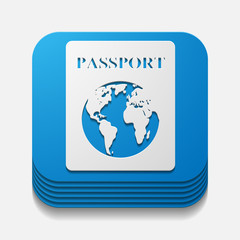 Fototapeta na wymiar square button: passport