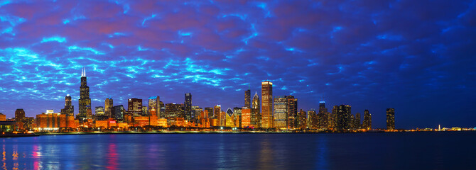 Chicago downtown cityscape panorama