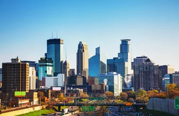 Foto auf Glas Innenstadt von Minneapolis, Minnesota © andreykr