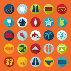 Set of summer tourism icons