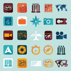 Set of summer tourism icons