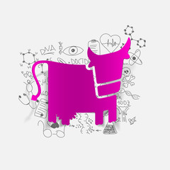 Drawing medical formulas: cow