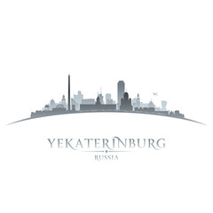 Fototapeta na wymiar Yekaterinburg Russia city skyline silhouette white background