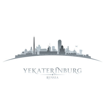 Yekaterinburg Russia city skyline silhouette white background