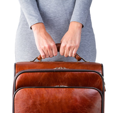 Woman and suitcase
