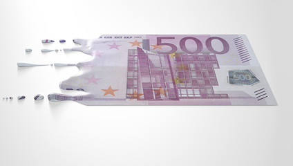 Euro Melting Dripping Banknote