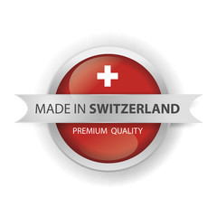 made in Switzerland seals, Swiss flag, emblem (vector Art)