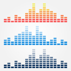 Vector minimal sound waves icons