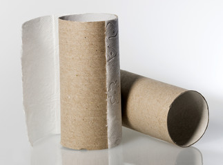 Leere Toilettenpapierrollen