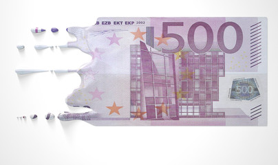 Euro Melting Dripping Banknote