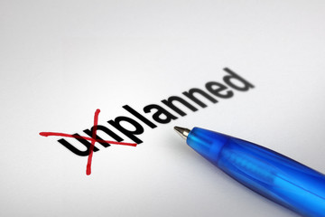 Changing the meaning of word. Unplanned into Planned.