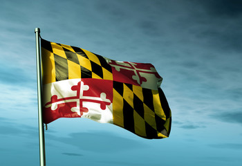 Maryland (USA) flag waving on the wind
