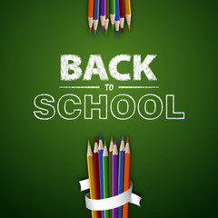 Welcome back to school. Vector illustration. Card design