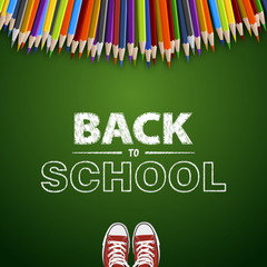 Welcome back to school. Vector illustration. Card design