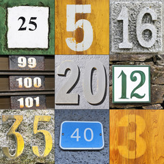 Collage Background textures with numbers