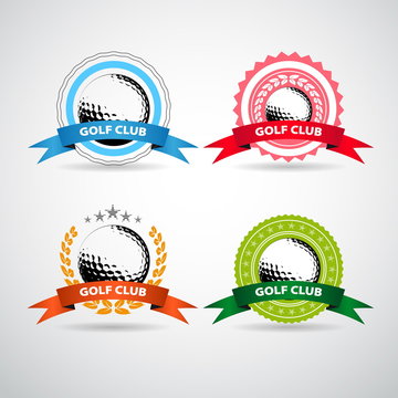 Set of golf club logos, labels and emblems