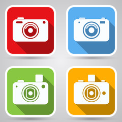 Photo camera vector icons