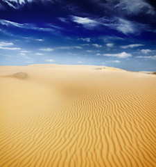 Beautiful sand dunes in the Sahara desert, Tunisia