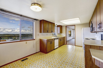 Empty kitchen room in old house