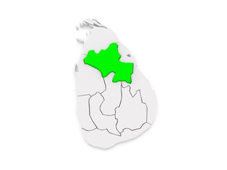 Map of North Central. Sri Lanka.