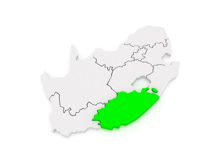 Map of Eastern Cape (Bisho). South Africa.