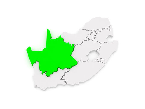 Map of Northern Cape (Kimberley). South Africa.
