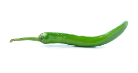 Green pepper on white