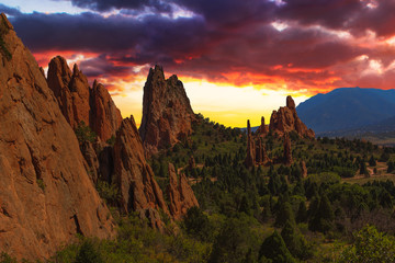 Sunset Image of the Garden of the Gods. - 67850238