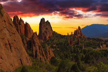 Sunset Image of the Garden of the Gods. - 67850241