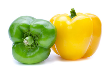 bell pepper or capsicum isolated on white