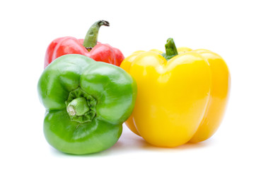 bell pepper or capsicum isolated on white