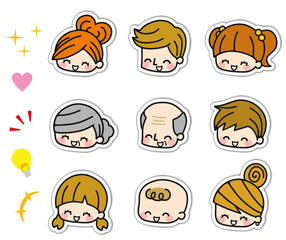 家族　表情　アイコン