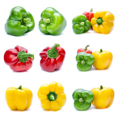 bell pepper or capsicum isolated on white