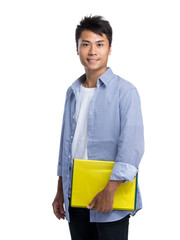 Young man with folder