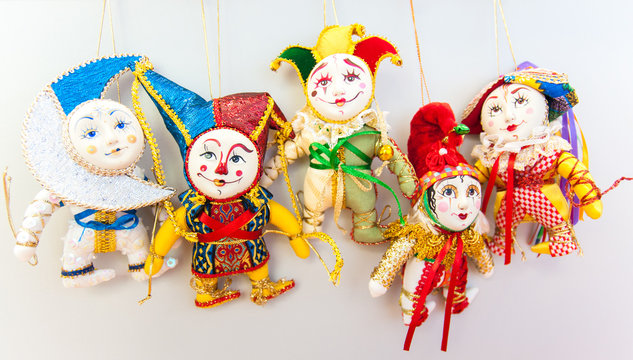 bright christmas clown figures decorations