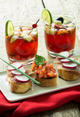 red sangria et bruschetta