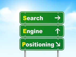 3d search engine positioning road sign