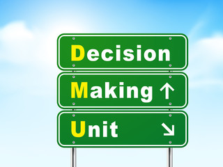 3d road sign with decision making unit