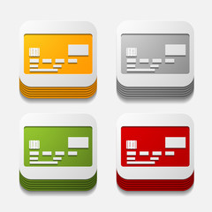 Obraz premium square button: card
