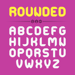 Rounded font design. Ideal for titles, posters, t-shirts etc.